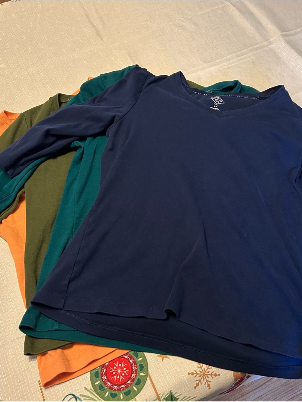 Lot of four St. John's Bay Navy Long Sleeve V-Neck Top